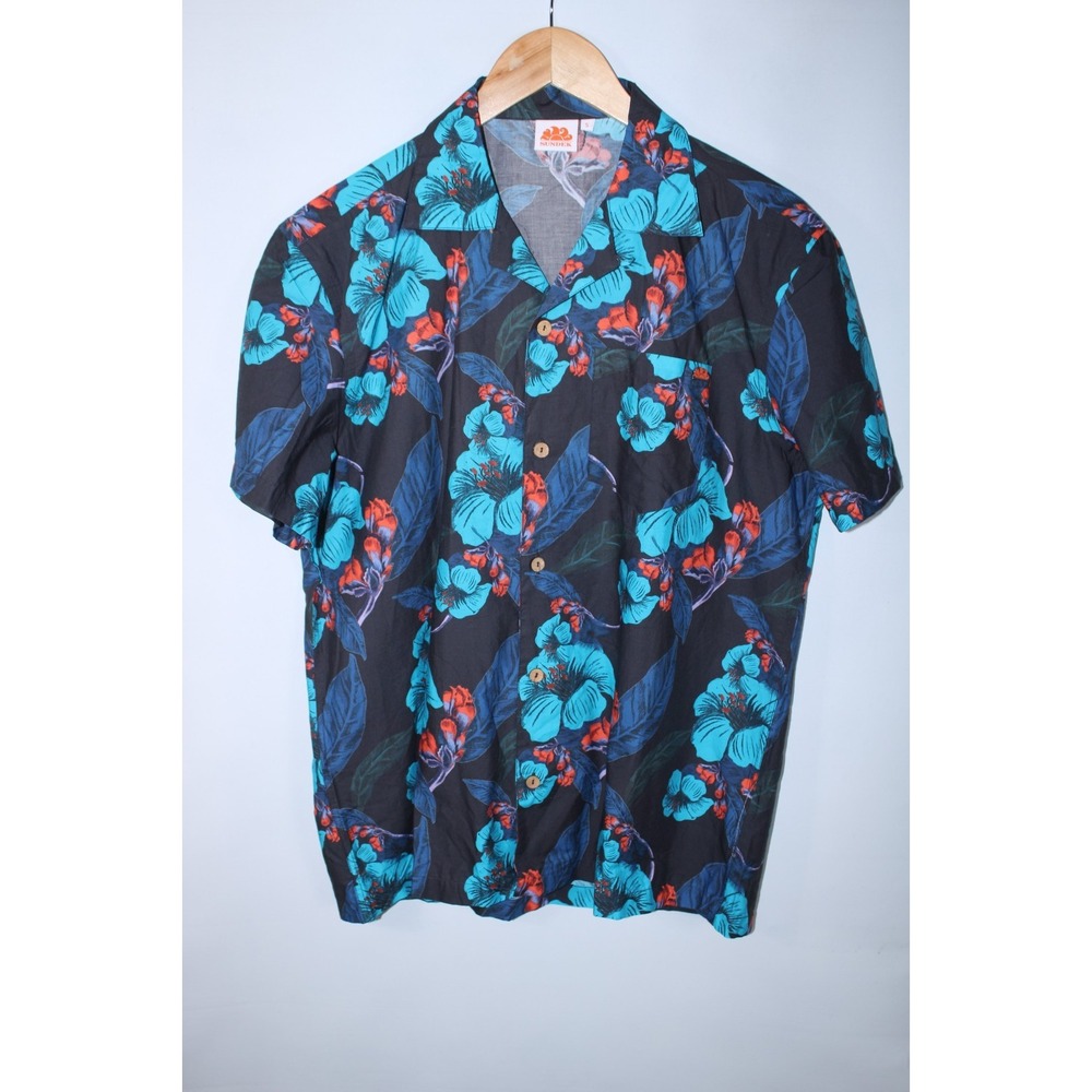 NWOT Sundek Men's Small Multicolor Floral Vacation Beach Short Sleeve Shirt